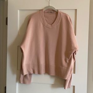 Pink cropped, Boxy cotton sweater, Everlane xLarge